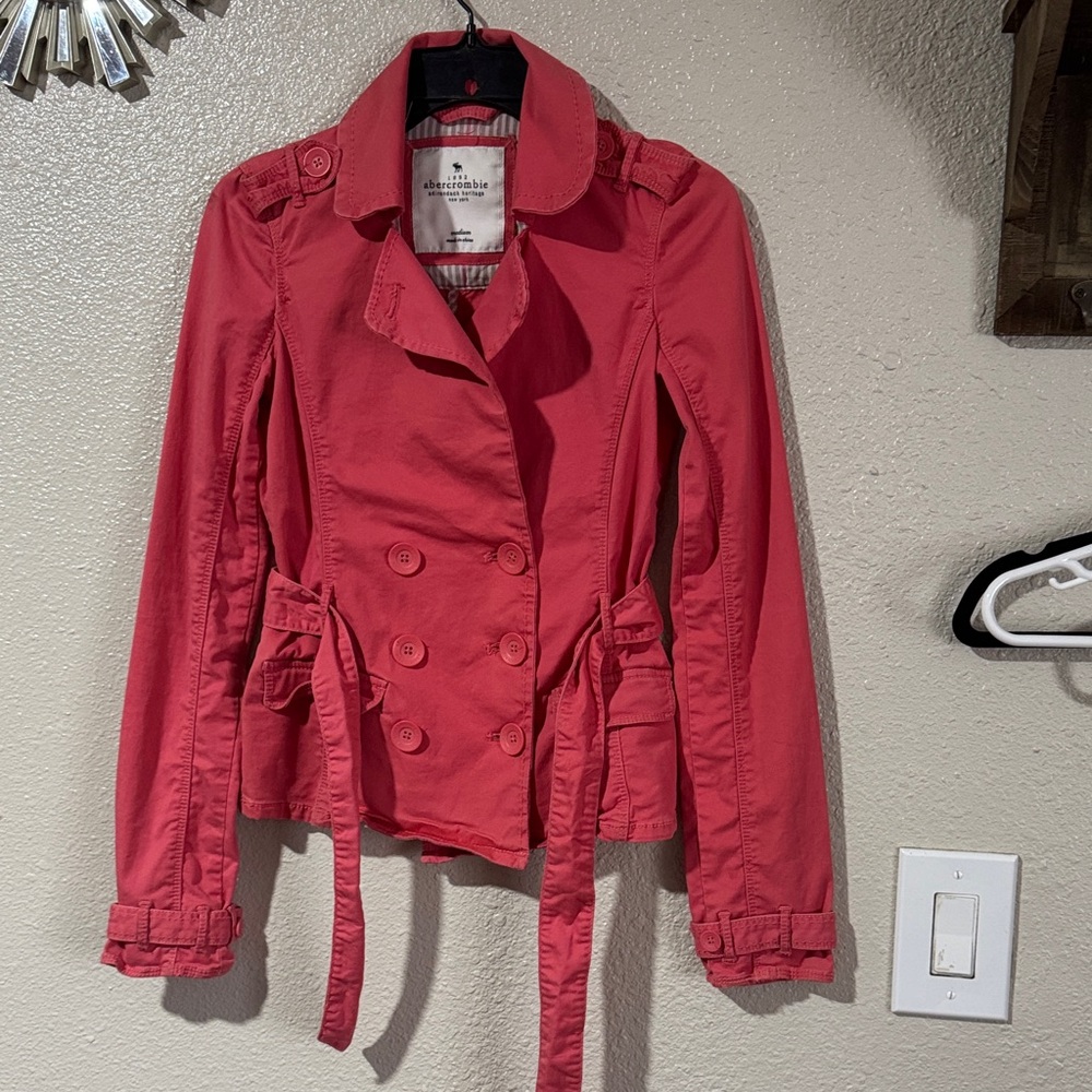 Abercrombie & Fitch Coral Trench Coat